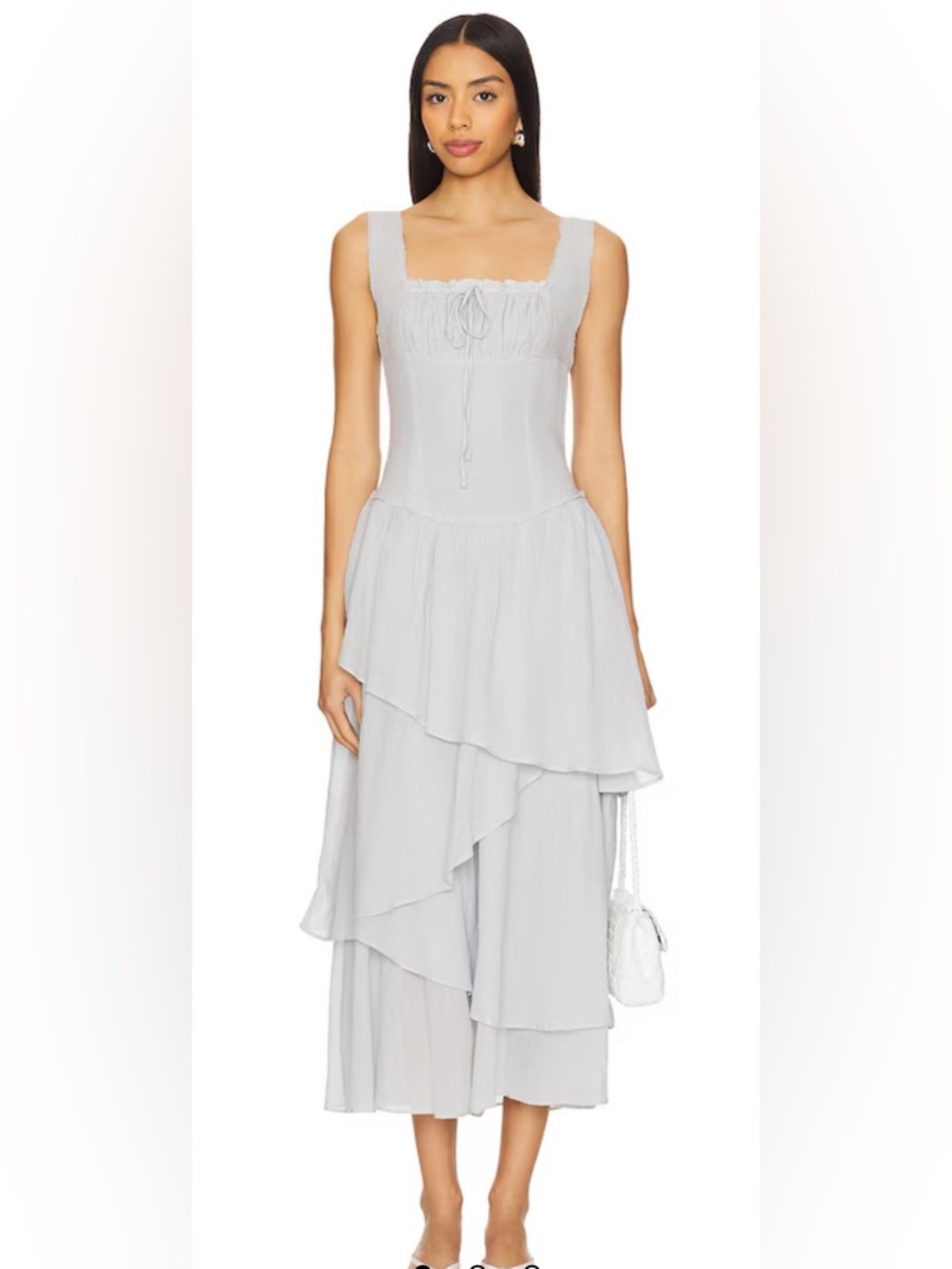 Free People In My Dreams Midi Smocked Asymmetrical Tiered - Picture 5 of 6